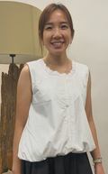 韓國J CRANE玫瑰刺繡蕾絲無袖背心 | 法式花邊鈕扣棉質上衣 Korean Lace Embroidery Top