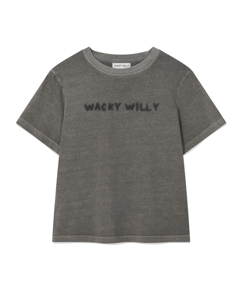 韓國直送 WACKY WILLY - 半截短袖T恤灰色