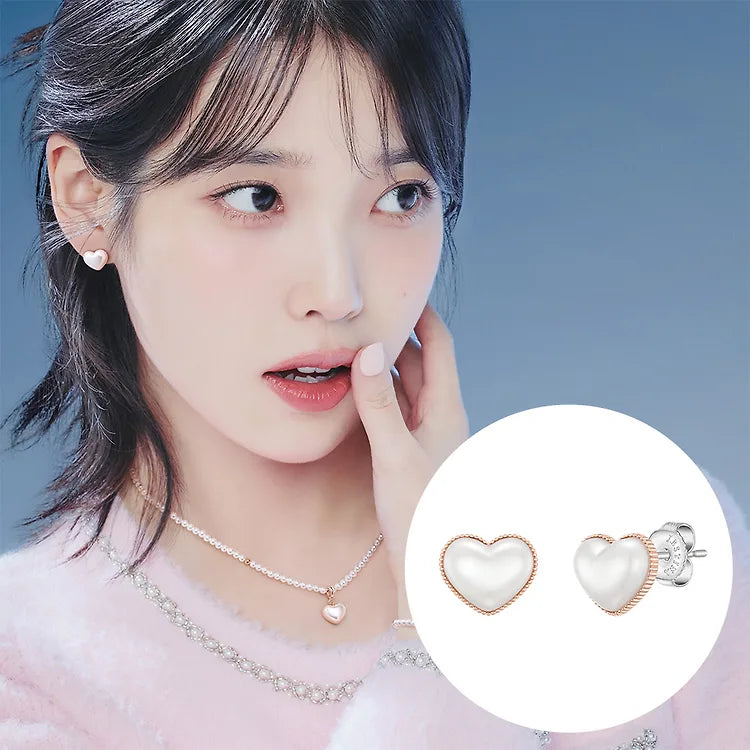 [IU同款首飾系列] 韓國 J.ESTINA Mariel Pearl Heart Earrings S
