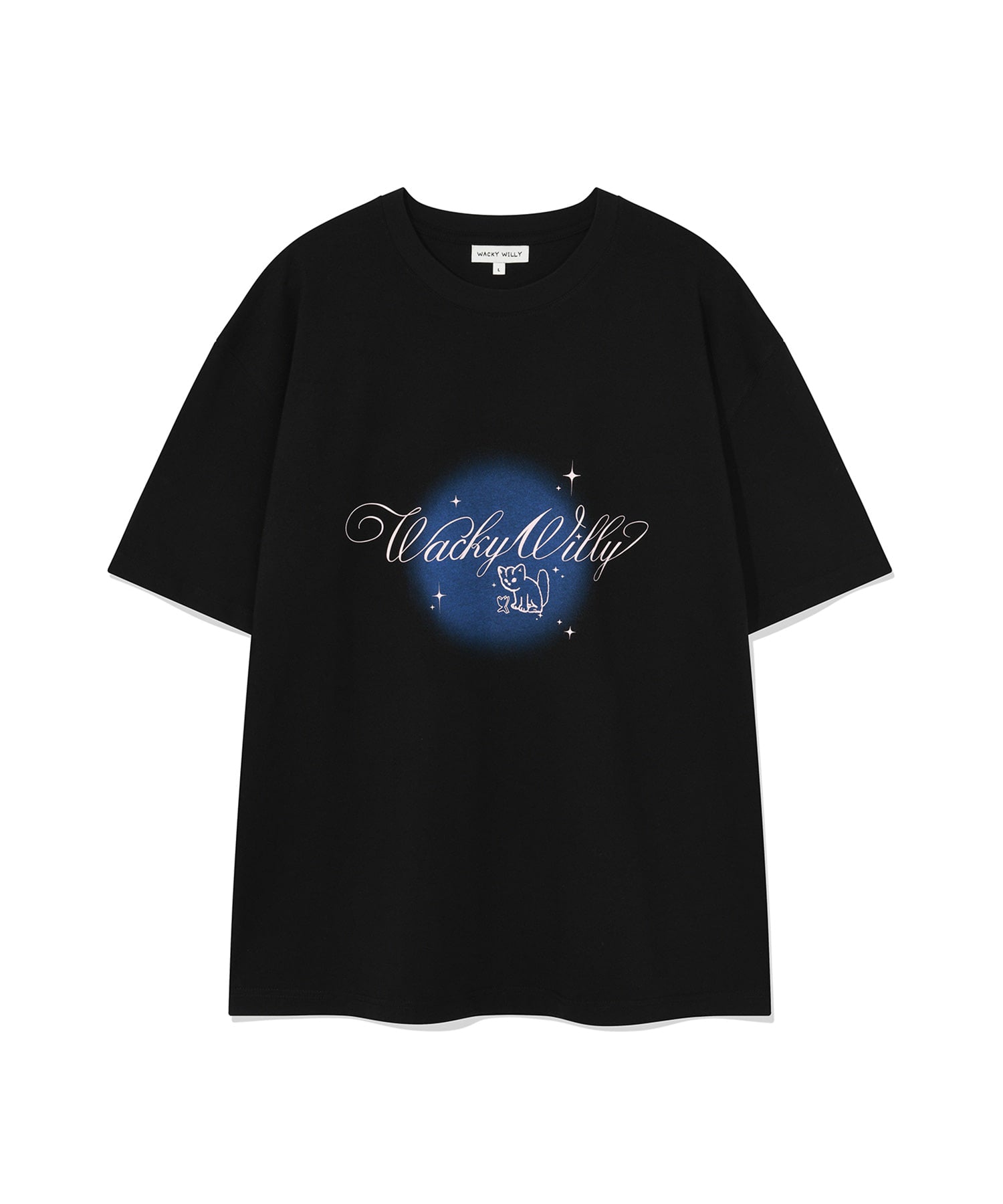 韓國直送 WACKY WILLY - 閃亮獅子短袖T恤 黑色