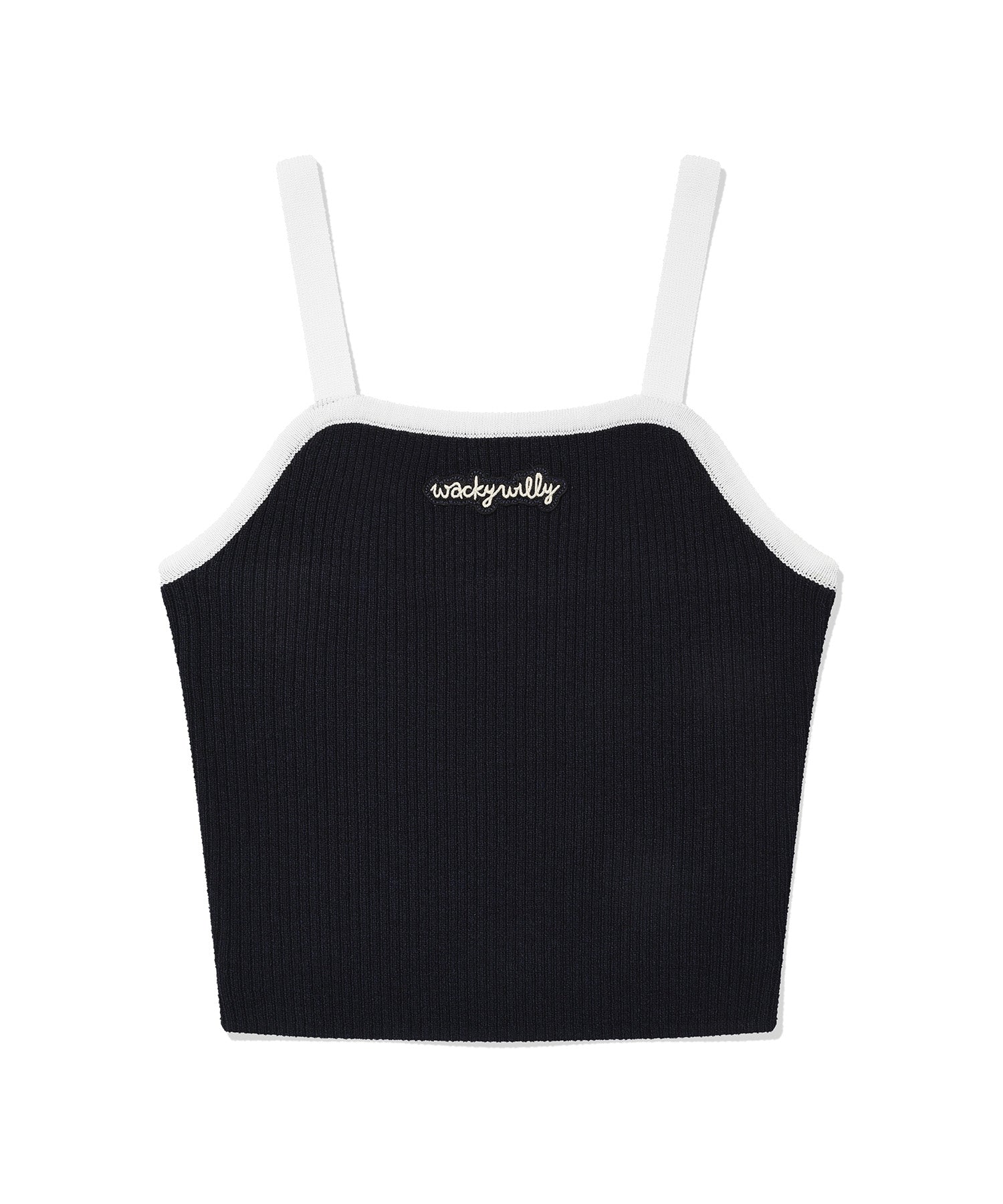 韓國直送 WACKY WILLY - 女裝拼色針織背心 海軍藍