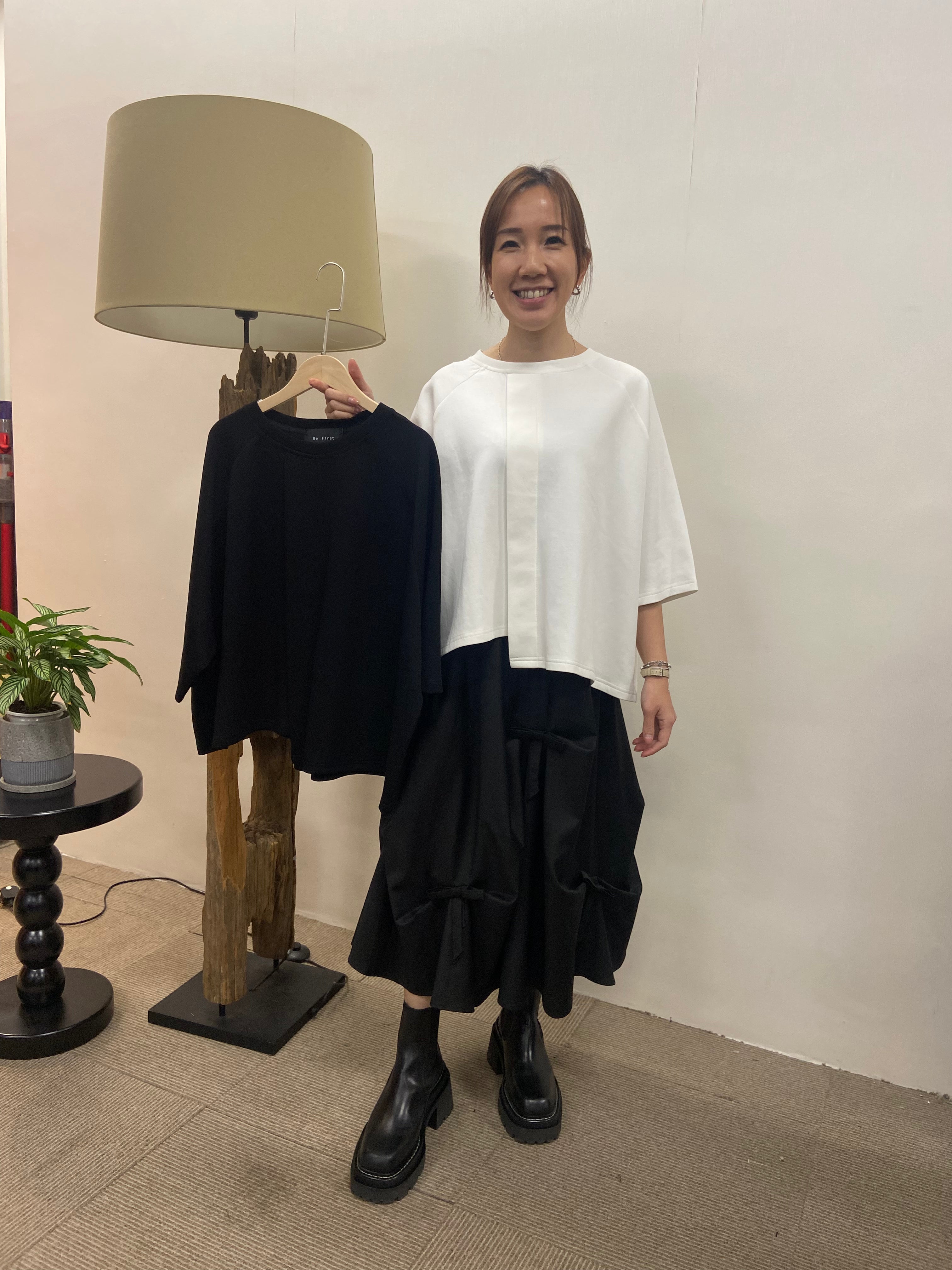 韓國Be First太空棉質感寬鬆圓領上衣 | 七分袖Oversize簡約Tee Korean Minimal Top