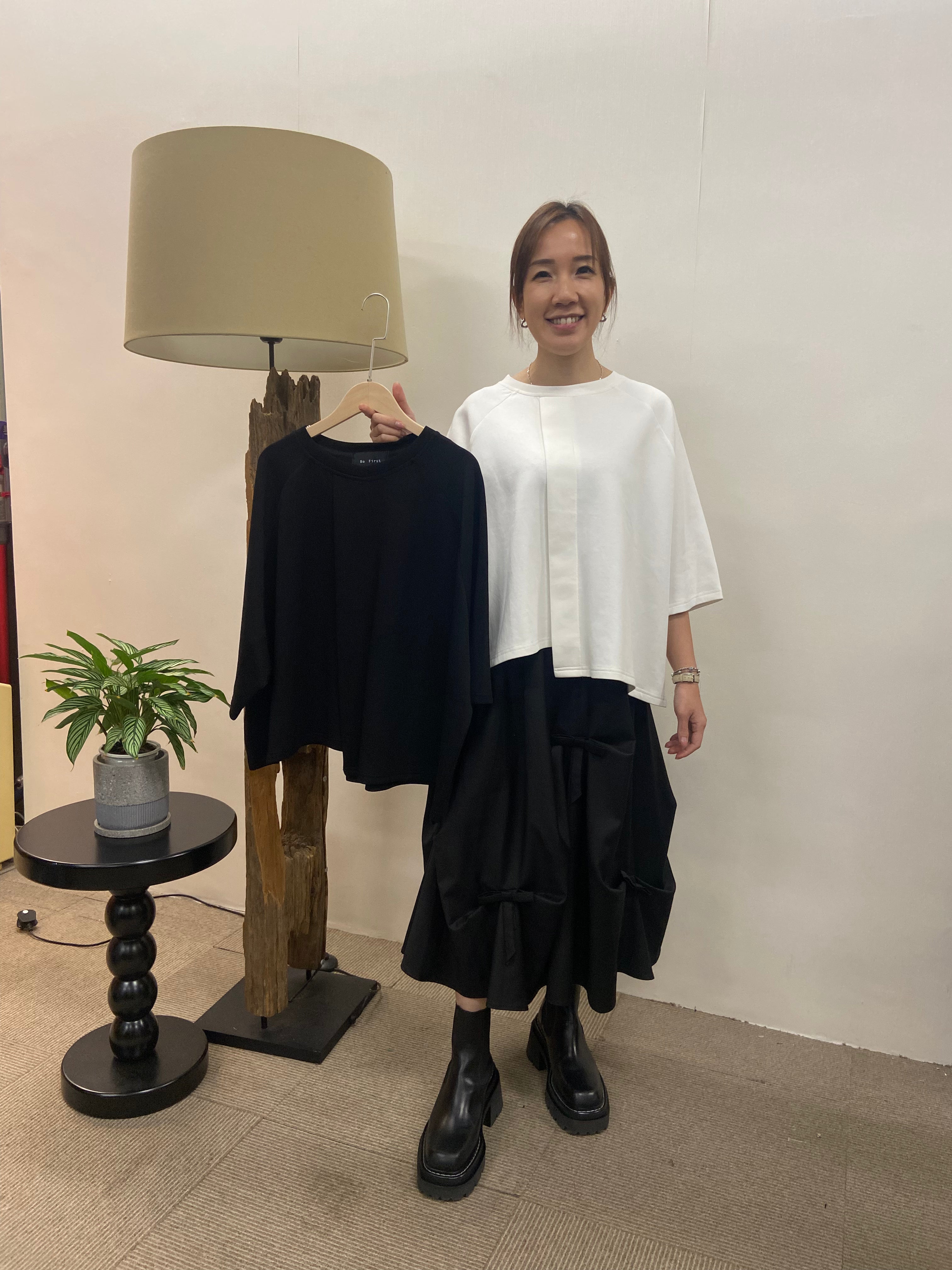 韓國Be First太空棉質感寬鬆圓領上衣 | 七分袖Oversize簡約Tee Korean Minimal Top