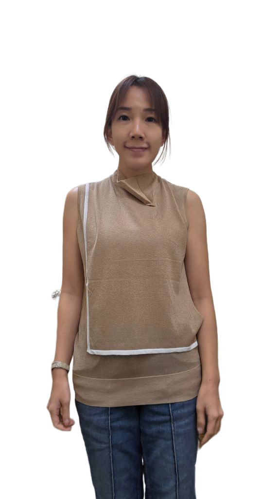 LUXE STITCHES光絲不對稱交叉領無袖針織背心 | 撞色滾邊小企領上衣 Korean Draped Knit Vest TOPS