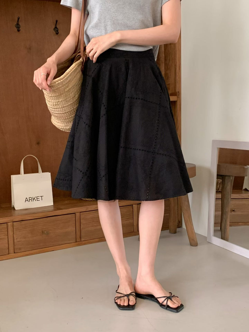 韓國Ribbon Dress半截裙 LRD60602 - Black