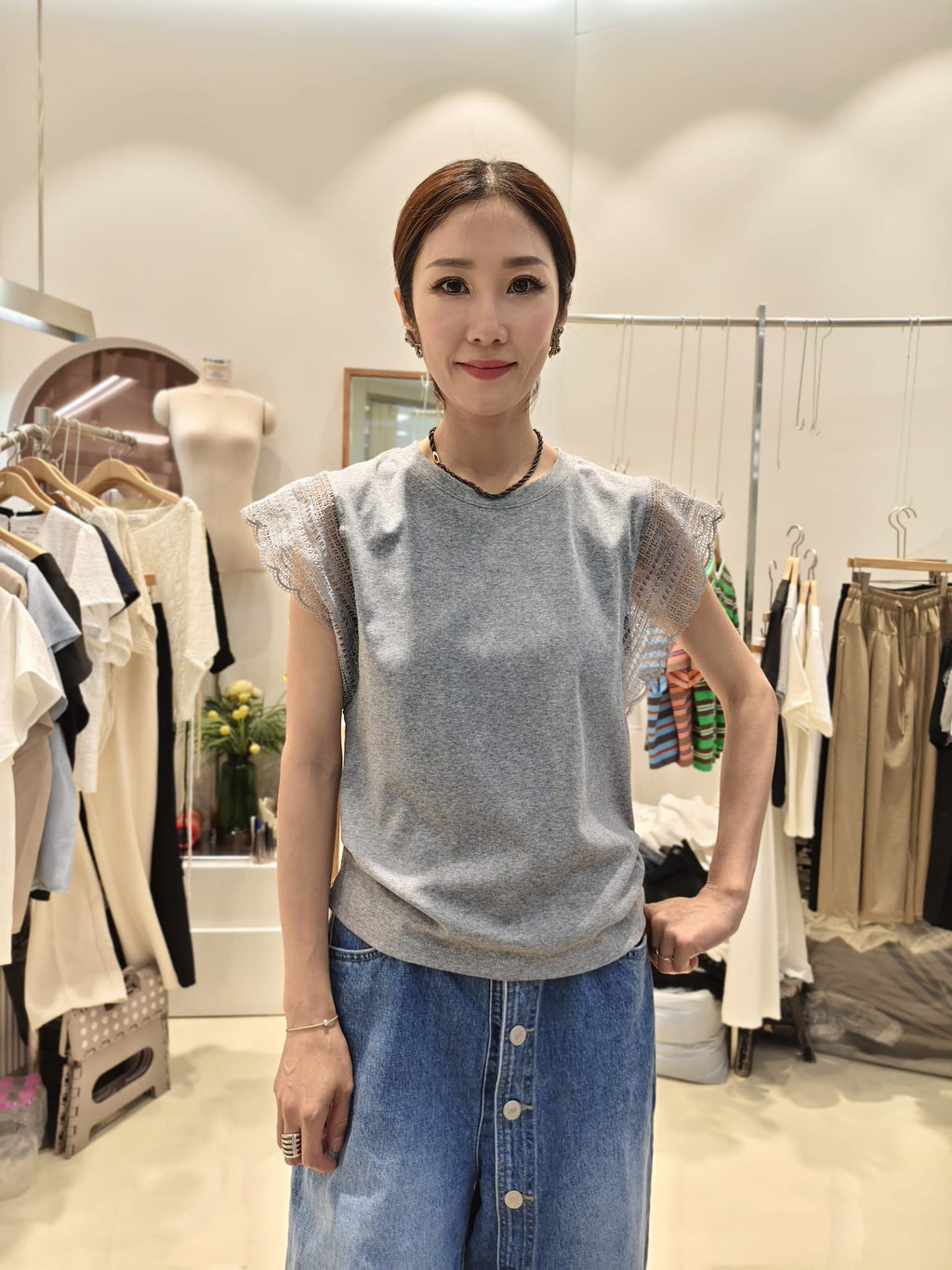 韓國Intro Adorable上衣 LAD60627 - Grey