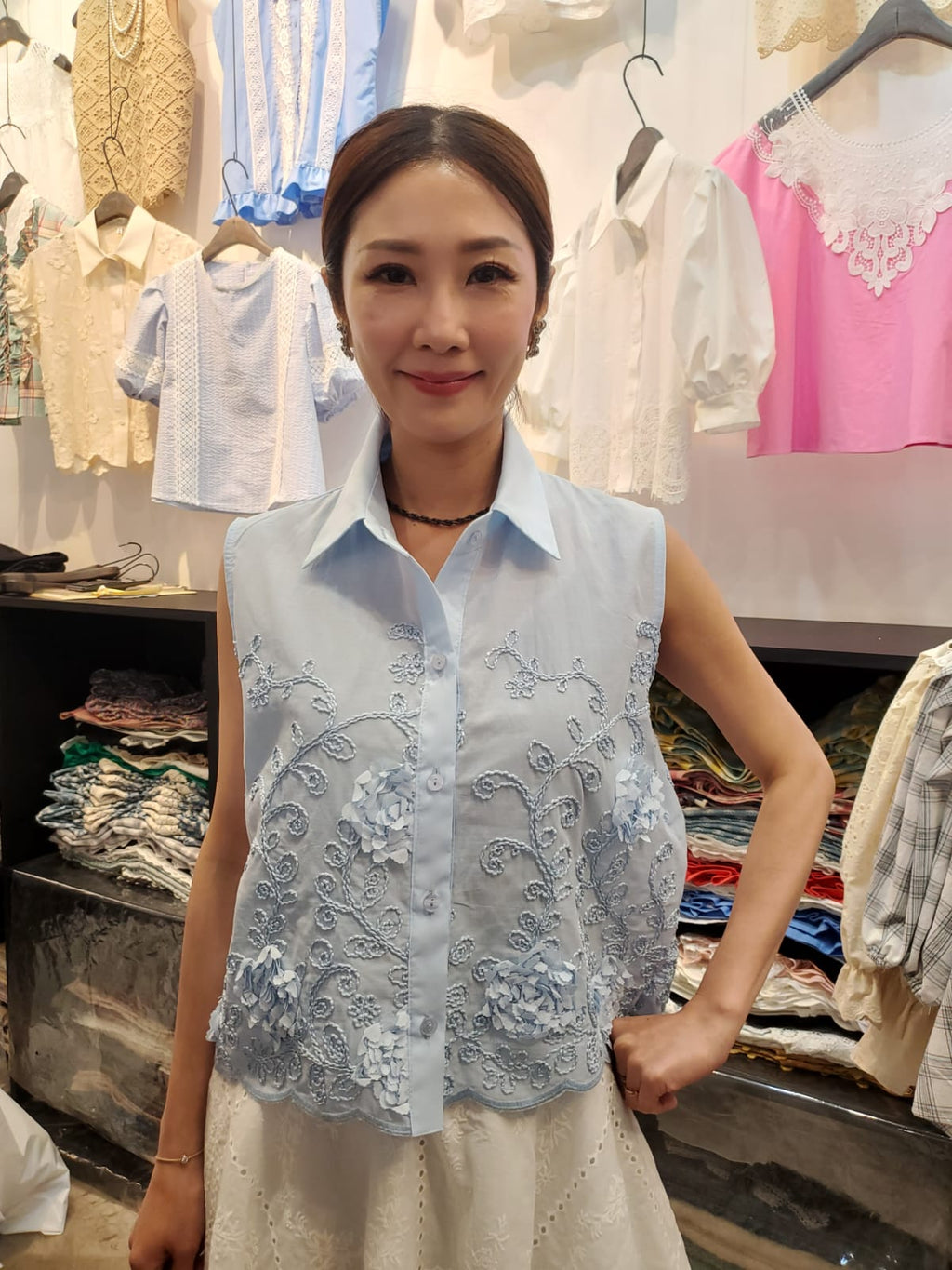 韓國Ribbon Dress半截裙 LRD60604 - Blue
