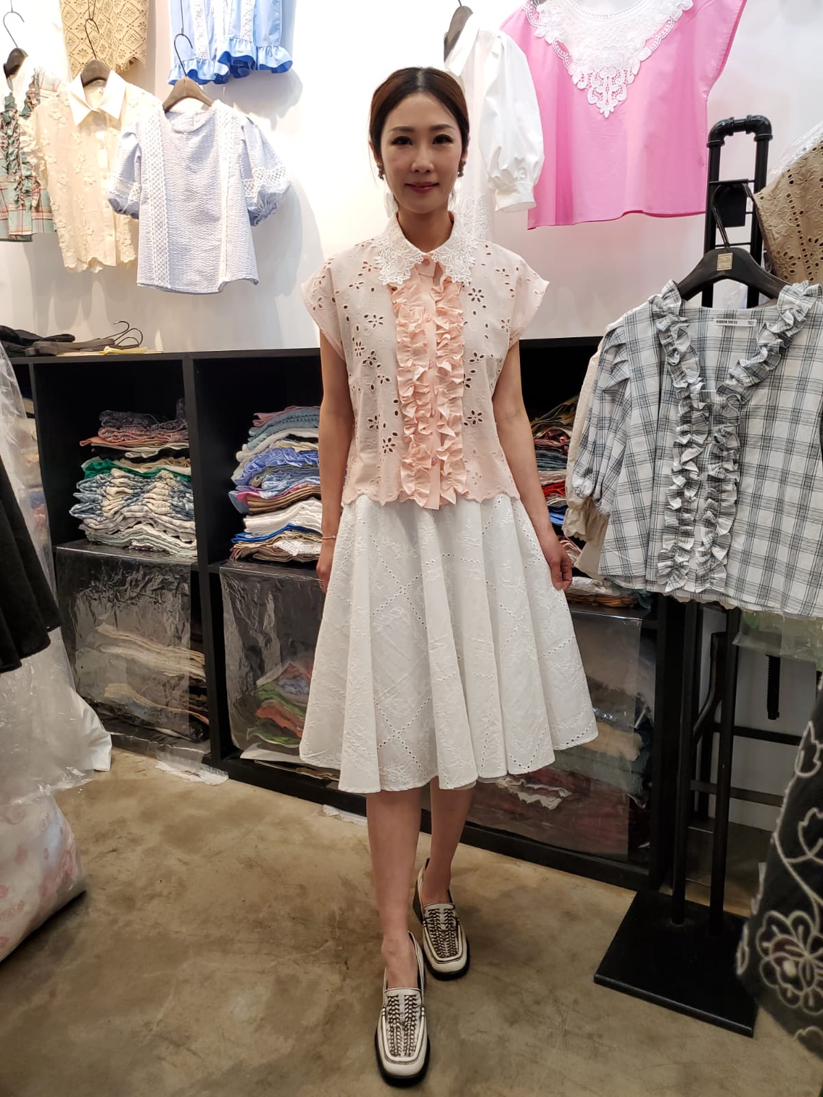 韓國Ribbon Dress半截裙 LRD60605 - Peach