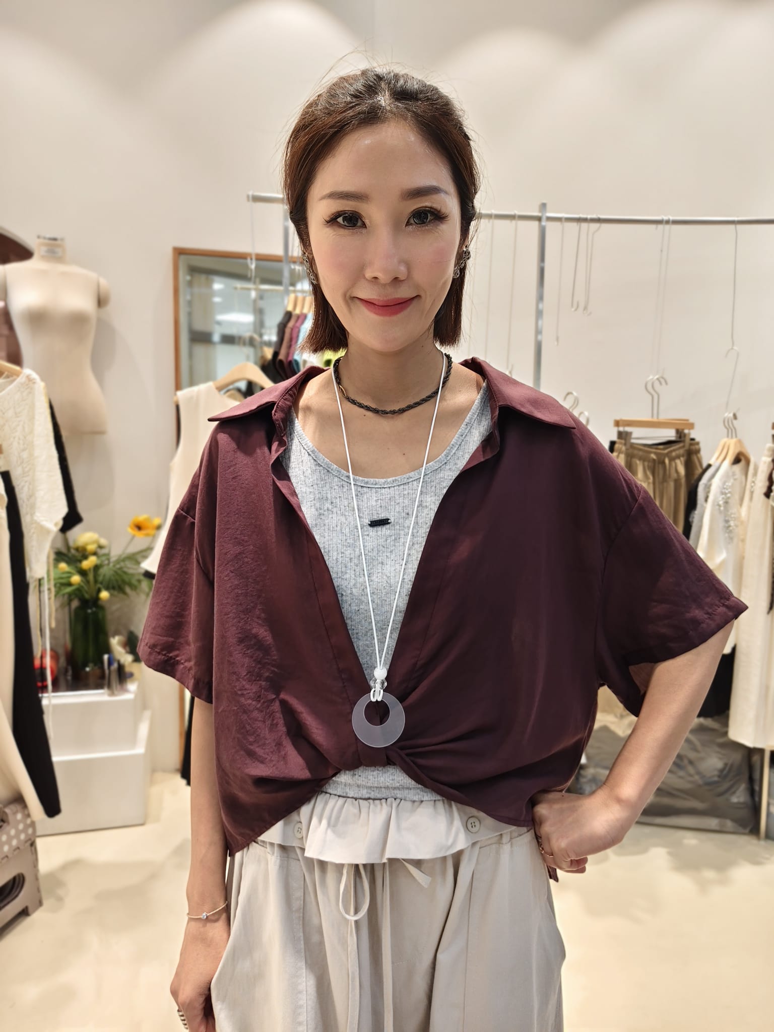 韓國Intro Adorable上衣 LAD60612 - Wine