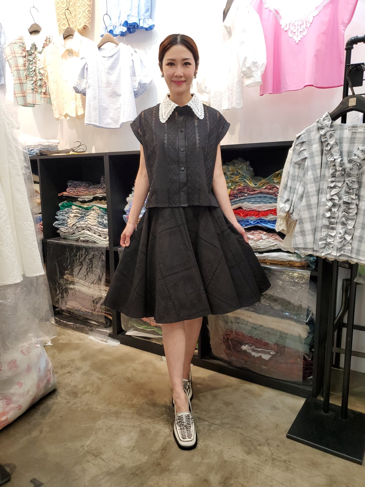 韓國Ribbon Dress半截裙 LRD60611 - Black