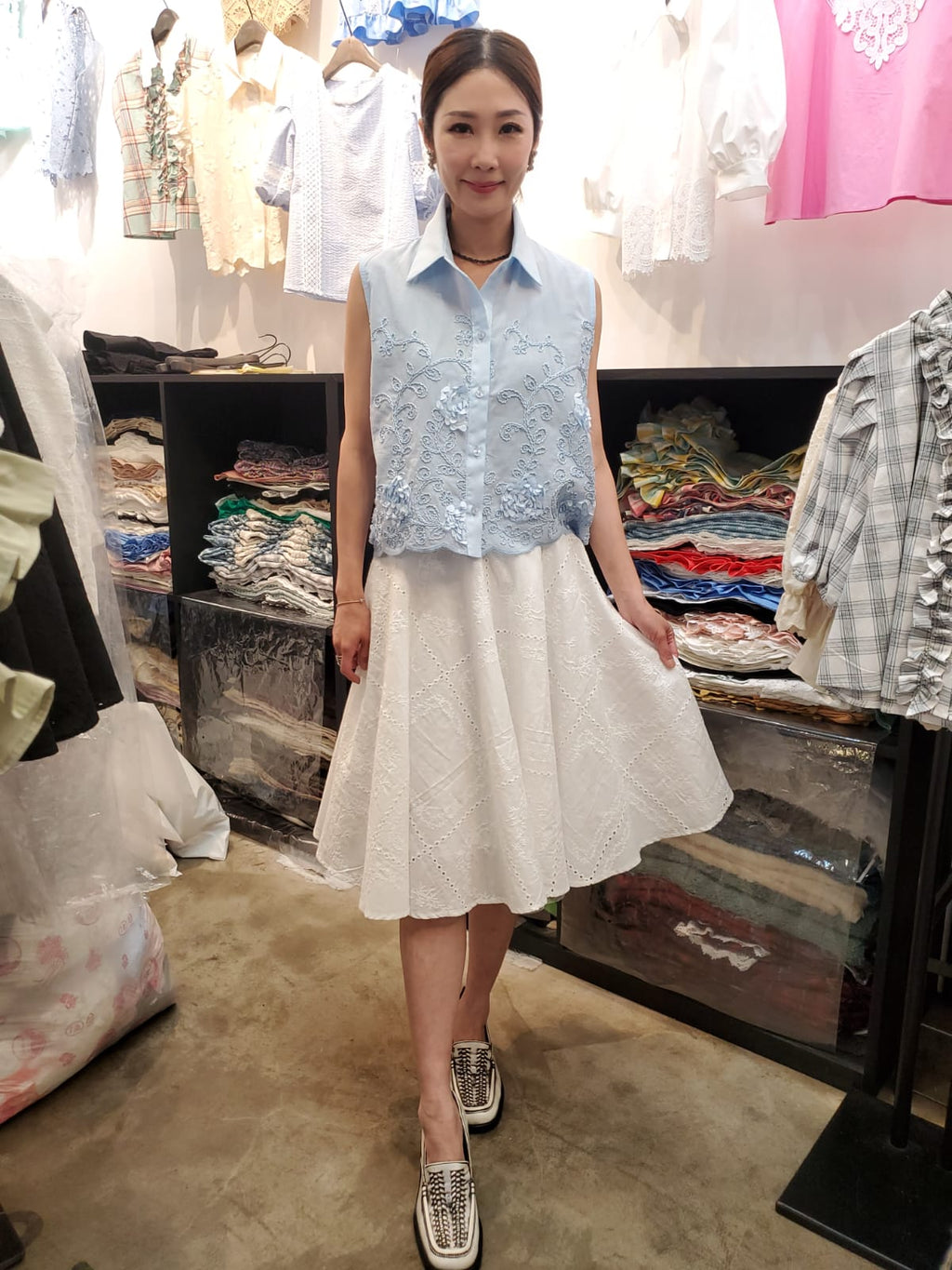 韓國Ribbon Dress半截裙 LRD60604 - Blue
