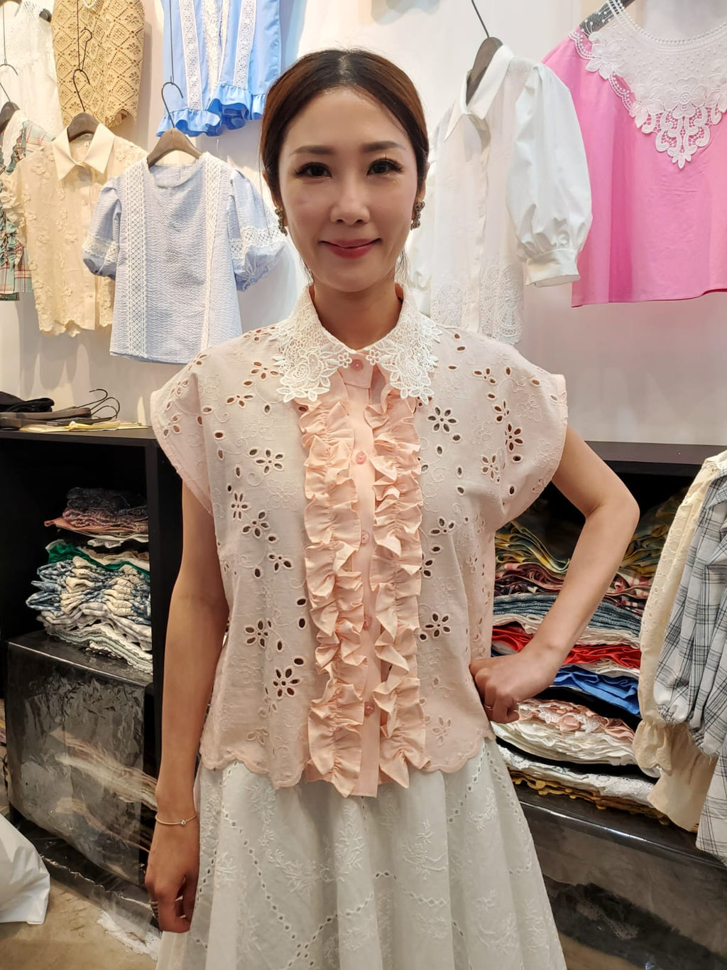 韓國Ribbon Dress半截裙 LRD60605 - Peach