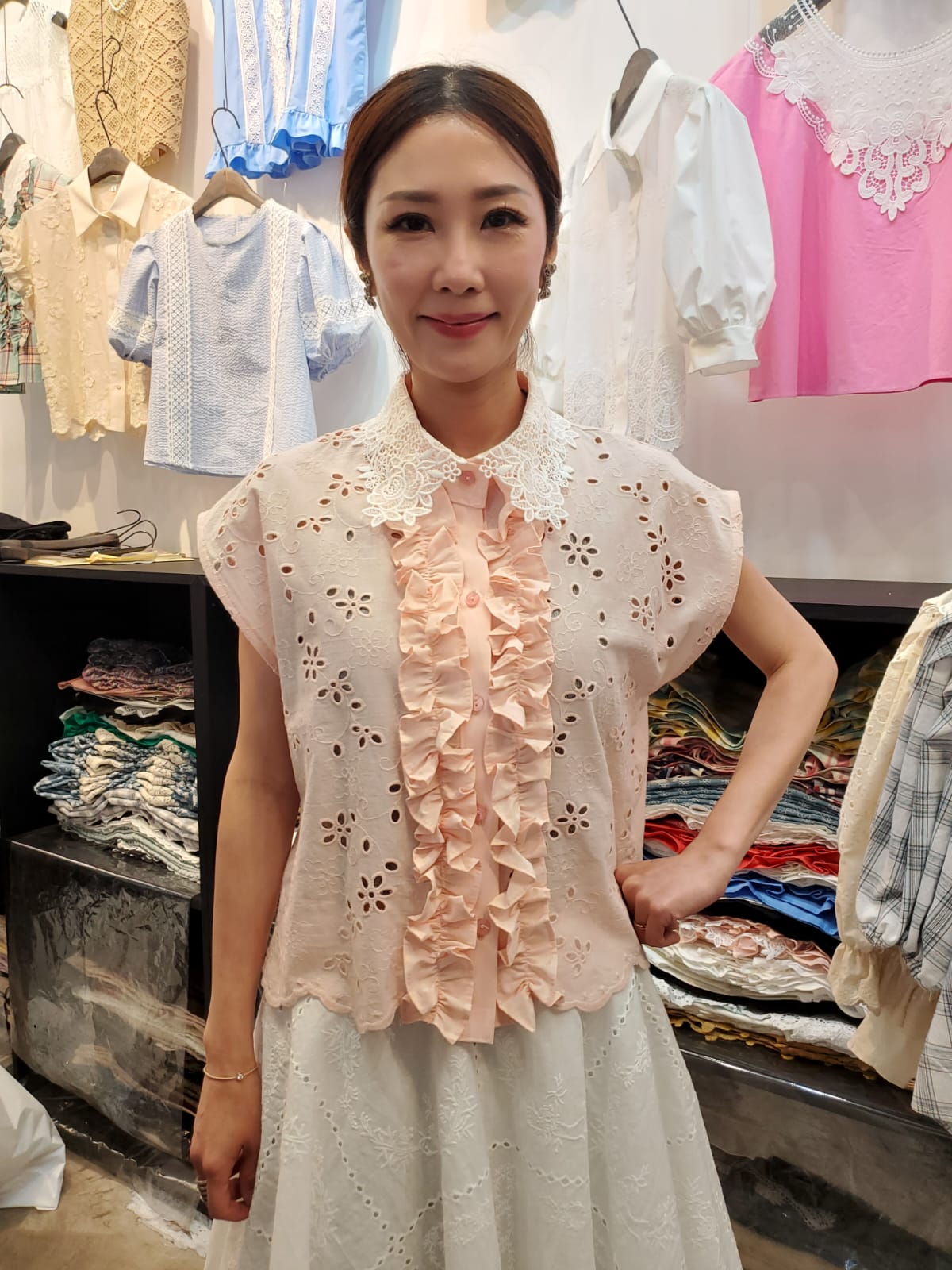 韓國Ribbon Dress半截裙 LRD60605 - Peach