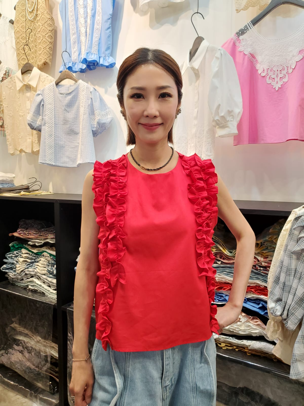 韓國Ribbon Dress半截裙 LRD60616 - Red