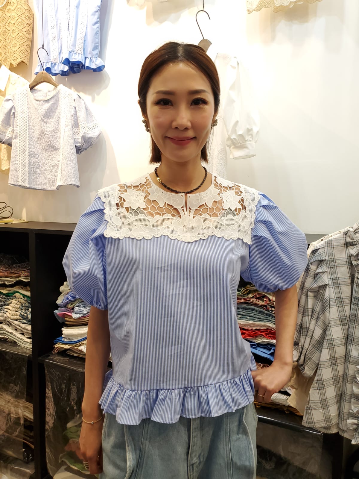 韓國Ribbon Dress上衣 LRD60618 - Stripe