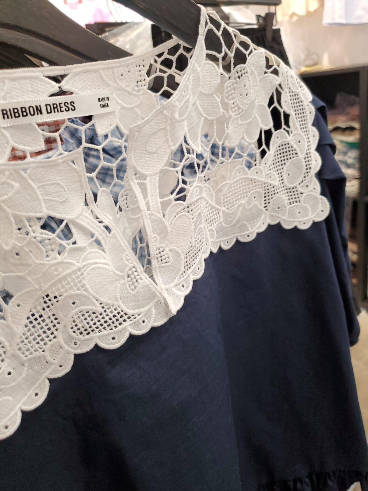 韓國Ribbon Dress上衣 LRD60618 - Navy