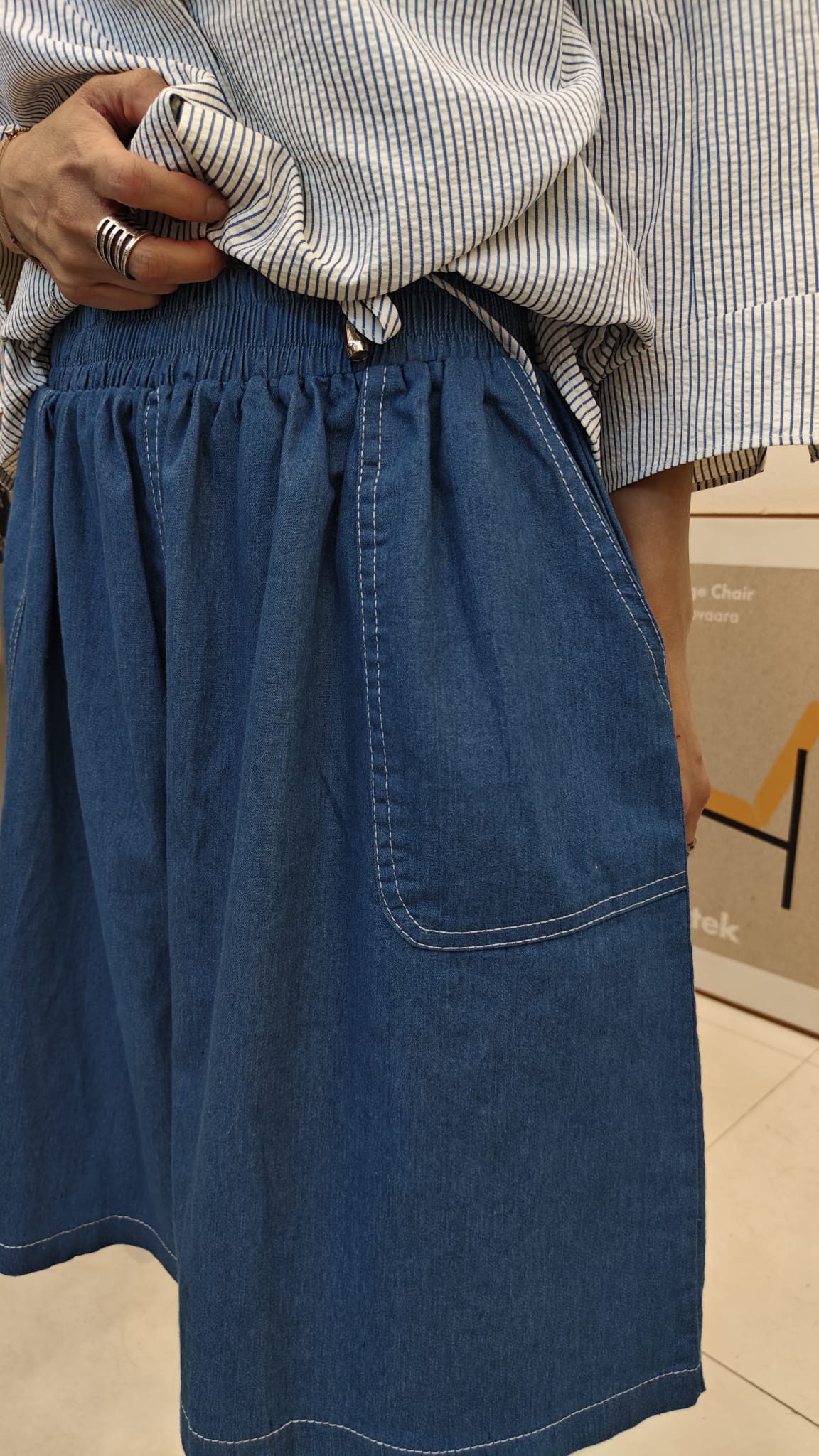 韓國Bumblebee半截裙 LBU60619 - Denim