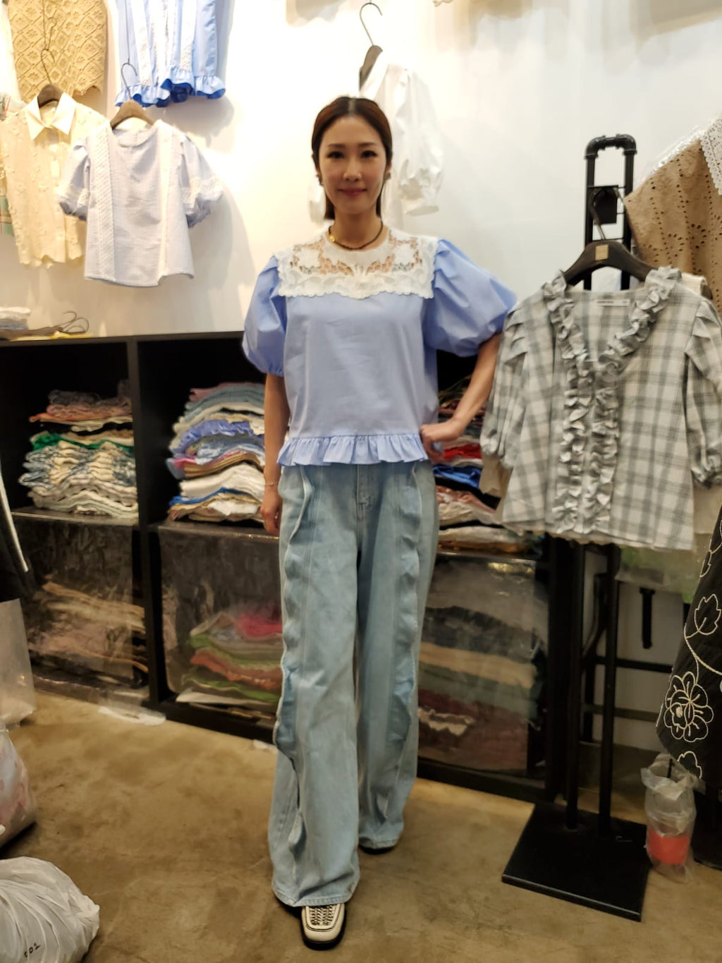 韓國Ribbon Dress上衣 LRD60618 - Stripe