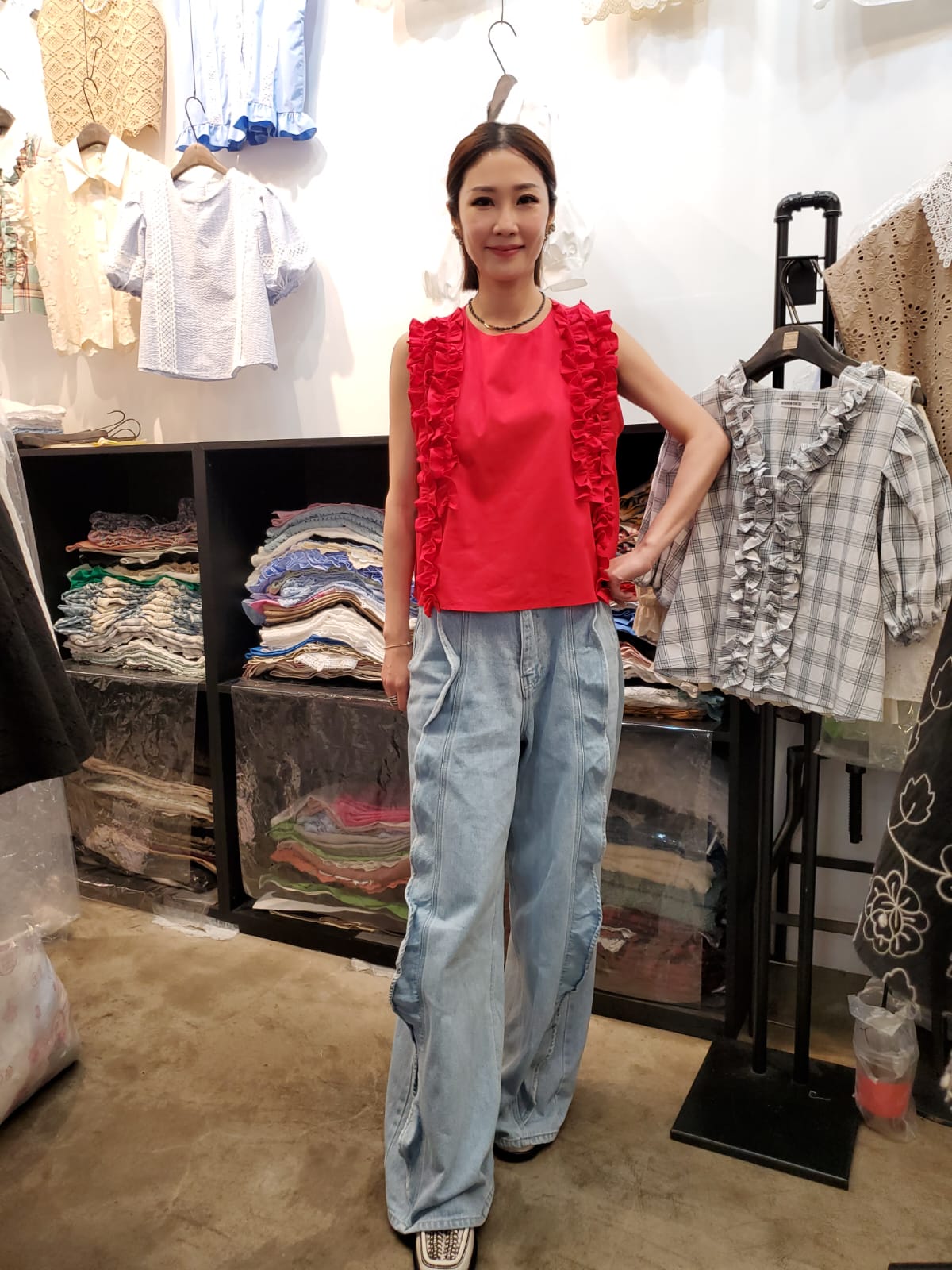 韓國Ribbon Dress半截裙 LRD60616 - Red