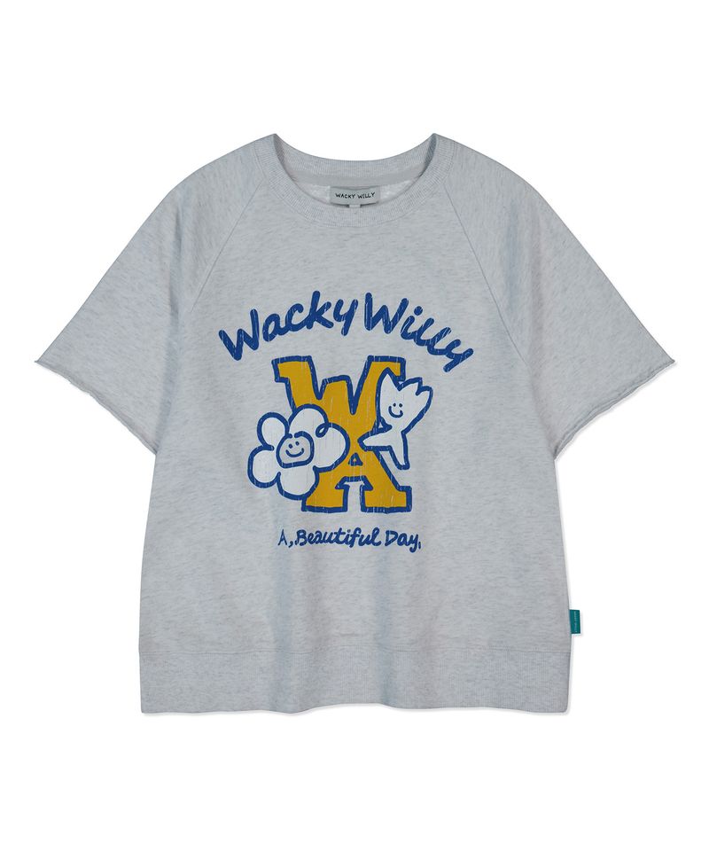 韓國直送 WACKY WILLY - 琪琪莉莉短袖衛衣淺灰色