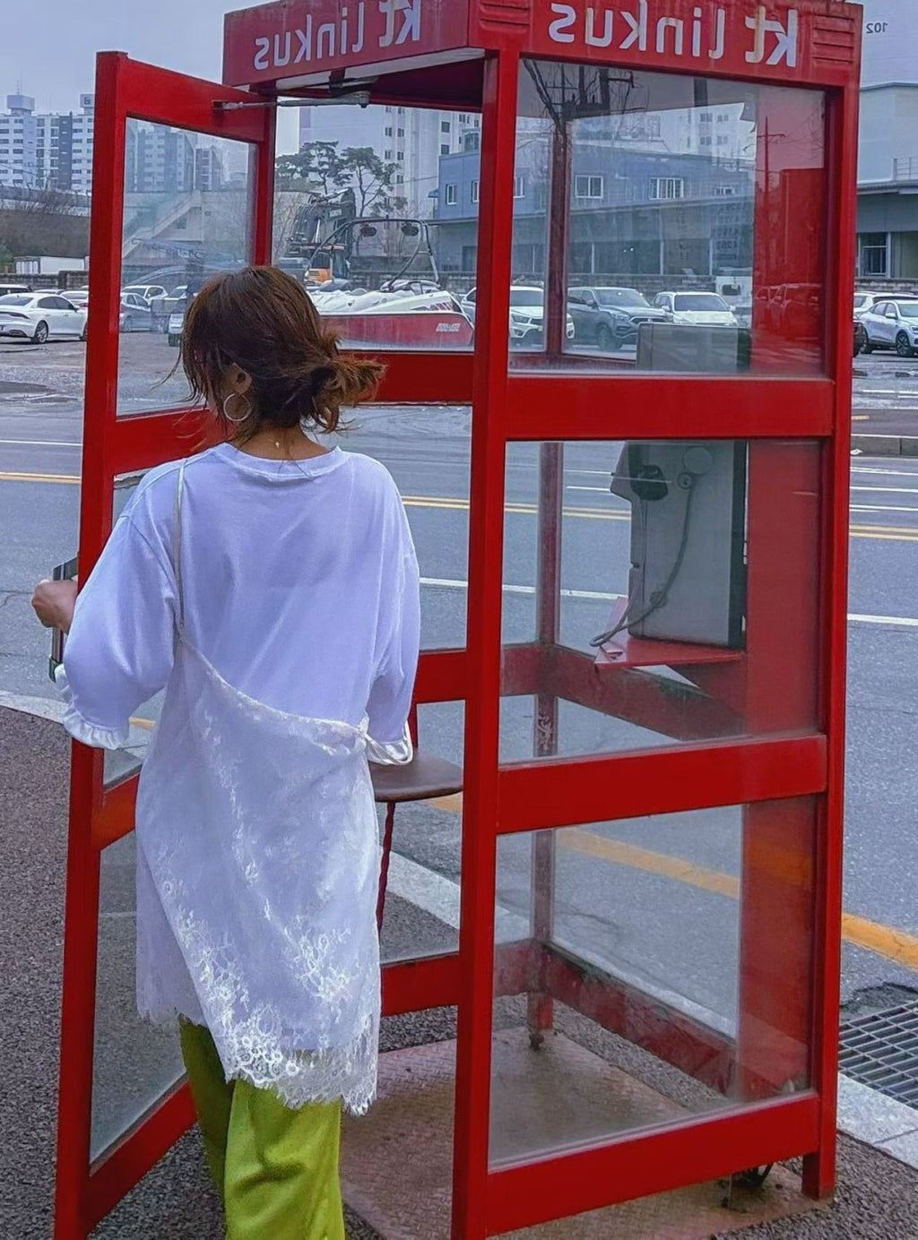 韓國PARIS MATCH荷葉袖口長版T恤 | 簡約寬鬆純色棉質上衣 Oversized Ruffle Sleeve Tee