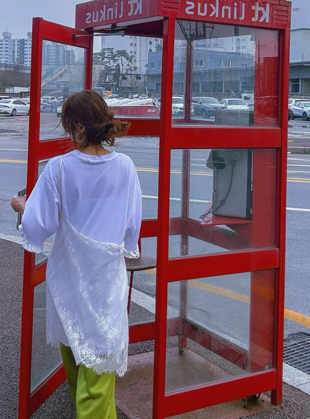 韓國PARIS MATCH荷葉袖口長版T恤 | 簡約寬鬆純色棉質上衣 Oversized Ruffle Sleeve Tee