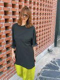 韓國PARIS MATCH荷葉袖口長版T恤 | 簡約寬鬆純色棉質上衣 Oversized Ruffle Sleeve Tee