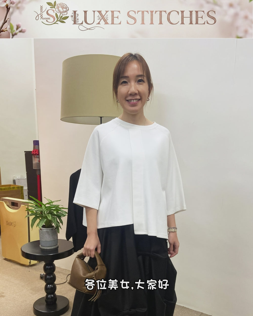 韓國Be First太空棉質感寬鬆圓領上衣 | 七分袖Oversize簡約Tee Korean Minimal Top